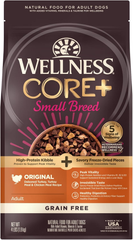 Wellness CORE+ (Formerly RawRev) Natural Grain Free Small Breed Dry Dog Food, Original Turkey & Chicken with Freeze Dried Turkey