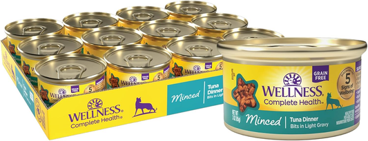 Wellness Complete Health Minced Adult Wet Cat Food, Natural, Protein-Rich, Grain Free(Tuna Entrée)