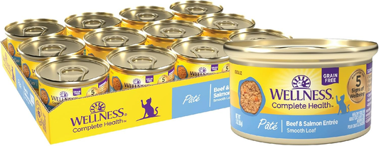 Wellness Complete Health Pate Adult Wet Cat Food, Natural, Protein-Rich, Grain Free