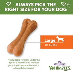 Wellness WHIMZEES Ricebone Dog Dental Treats, Natural Chews, Large Size