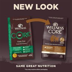 Wellness CORE Grain-Free High-Protein Dry Dog Food, Natural Ingredients, Made in USA with Real Meat, All Breeds, For Adult Dogs (Wild Game Duck, Lamb Meal, Boar & Rabbit)