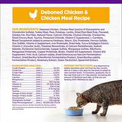 Wellness Complete Health Adult Dry Cat Food for Indoor Cats, Grain Free, Natural, Chicken & Chicken Meal