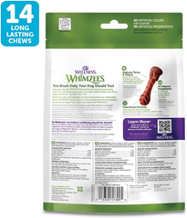 Whimzees Wellness Daily Brushzees Dog Dental Treats, Natural Chews, Small Size Stick