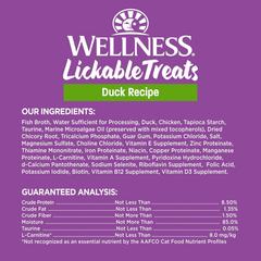 Wellness Lickable Treats Soft Puree Natural Grain Free Adult Cat Treats, Duck Recipe