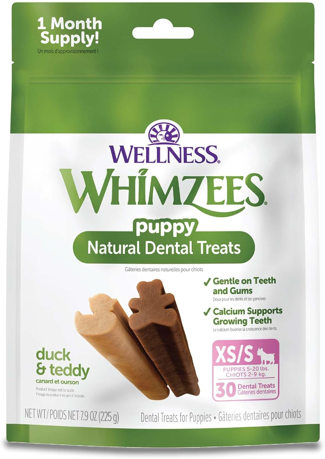 Wellness WHIMZEES Puppy Dog Dental Treats, Natural Chews, Extra Small & Small Size Stick