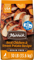Merrick Premium Grain Free Dry Adult Dog Food, Wholesome And Natural Kibble With Real Chicken And Sweet Potato