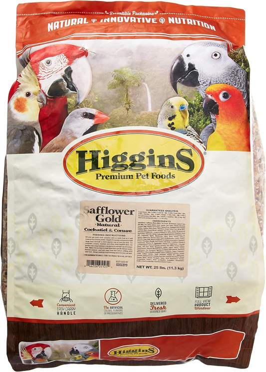 Higgins Safflower Gold Conure/Cockatiel 25 lb