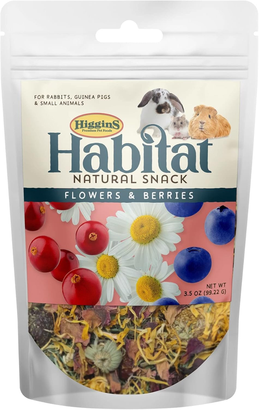 Higgins Habitat Natural Snack Flowers & Berries Small Animal 3.5oz