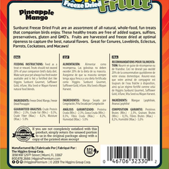 Higgins Sunburst Freeze Dried Fruit Pineapple Mango For Birds 0.5 oz