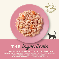 Applaws Natural Wet Cat Food in Broth, Limited Ingredient Cat Food Cups, Grain-Free Cat Food Pots, No Artificials, 100% Natural Ingredient Cat Food, Tuna Fillet & Shrimp in Broth