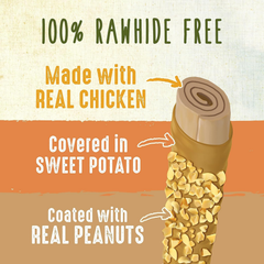 Cadet Smart Hide Rawhide Free Dog Treats – Peanut Coated