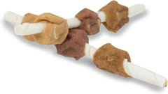 Cadet Gourmet Triple-Flavored Beef Hide Shish Kabob Dog Treats - Healthy & Natural Chicken, Duck, & Sweet Potato Dog Treats, 5 in.