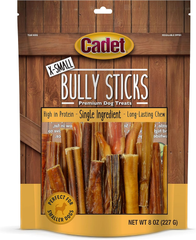 Cadet Bully Sticks for Extra-Small Dogs, All-Natural Beef Pizzle, Rawhide-Free Long-Lasting Dog Chews for Aggressive Chewers