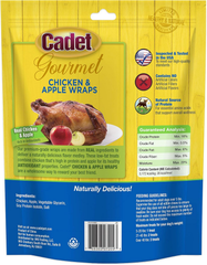 Cadet Gourmet Chicken & Apple Wrapped Dog Treats Wraps - Healthy & Natural Chicken & Apple Dog Training Treats for Small & Large Dogs - Inspected & Tested in USA