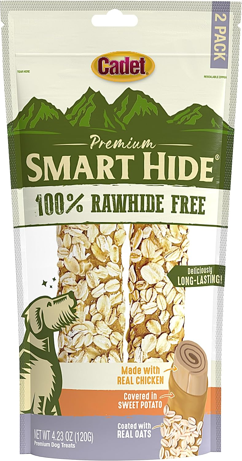 Cadet Smart Hide Rawhide Free Dog Treats – Oat Coated