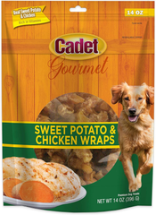 Cadet Gourmet Sweet Potato & Chicken Wraps Limited-Ingredient Dog Chews, Healthy and Natural Training Treats for Small and Large Dogs