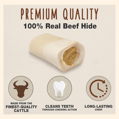 Cadet Stuffed Shin Bone - Highly Digestible, High Protein, Long-Lasting Dog Chew Bone for Aggressive Chewers, Supports Dental Health, - Peanut Butter Flavor
