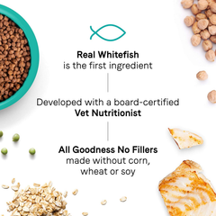 Canidae Goodness for Indoor Cats, Premium Adult Dry Cat Food with Real Whitefish