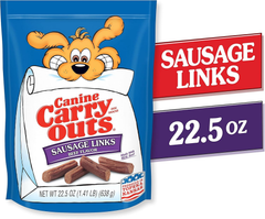 Canine Carry Outs Sausage Links Beef Flavor Dog Treats