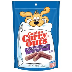 Canine Carry Outs Sausage Links Beef Flavor Dog Treats