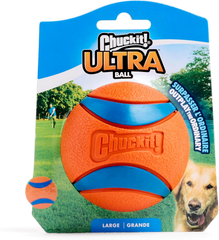 Chuckit! Ultra Ball Dog Toy  - For Dogs 60-100 lbs - Made from Durable Rubber - Super Bouncy - Floats in Water - 3-inch Diameter - Pack of 1