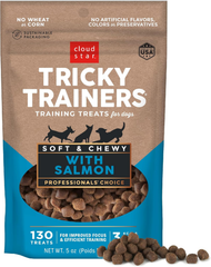 Cloud Star Tricky Trainers Soft & Chewy Dog Training Treats, Salmon Flavor, Low Calorie Behavior Aid with 130 treats