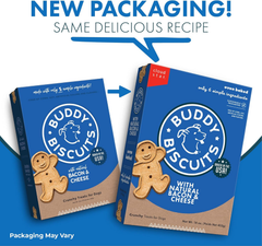 Buddy Biscuits Box of Crunchy Dog Treats Made with Bacon & Cheese