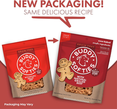 Buddy Biscuits Softies, Grain-Free Soft & Chewy, Natural Grilled Beef Flavor Dog Treats, Oven Baked in The USA
