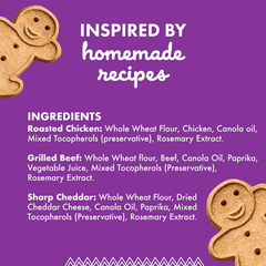 BUDDY BISCUITS Box of Crunchy Dog Treats Made with Assorted Flavors of Roasted Chicken, Grilled Beef, and Sharp Cheddar
