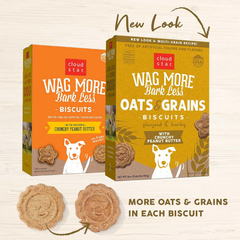 Cloud Star Wag More Bark Less Oats & Grains Crunchy Dog Treats, Peanut Butter