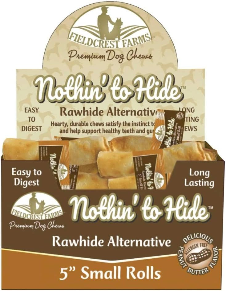 Fieldcrest Farms Nothin' To Hide Peanut Butter Roll Dog Treat 24Ea/24 Pk, 5 In