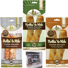 Fieldcrest Farms Nothing to Hide Natural Rawhide Alternative Rolls for Dogs - 3 Pack Bundle (Chicken, Beef, Peanut Butter) Premium Grade Easily Digestible Chews - Great for Dental Health