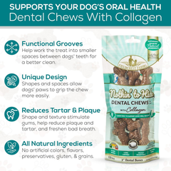 Fieldcrest Farms Dental Chews for Dogs, Wave – Tackles Plaque, Tartar, Promotes Dental Health – w/Collagen, Organic, Gluten-Free