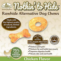 Fieldcrest Farms  Nothin' to Hide Chicken Rings and Bones, 12 Count Each, Rawhide Alternative Dog Chews