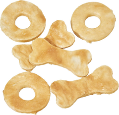 Fieldcrest Farms  Nothin' to Hide Chicken Rings and Bones, 12 Count Each, Rawhide Alternative Dog Chews