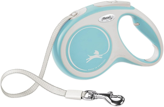 FLEXI New Comfort Retractable Dog Leash (Tape), Ergonomic, Durable and Tangle Free Pet Walking Leash for Dogs Up to 132 lbs, 16 ft, Large, Blue/Pastel