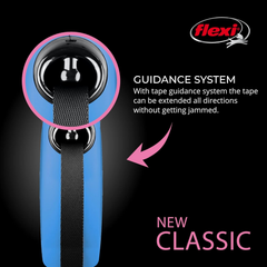 Flexi CL30T8.250.BL New Classic Tape Retractable Leash, Blue
