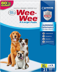 Four Paws Wee-Wee Superior Performance Unscented Extra-Large Pee Pads for Dogs & Puppies, Quilted Leak-Proof Dog Housebreaking Potty Training Floor Protection