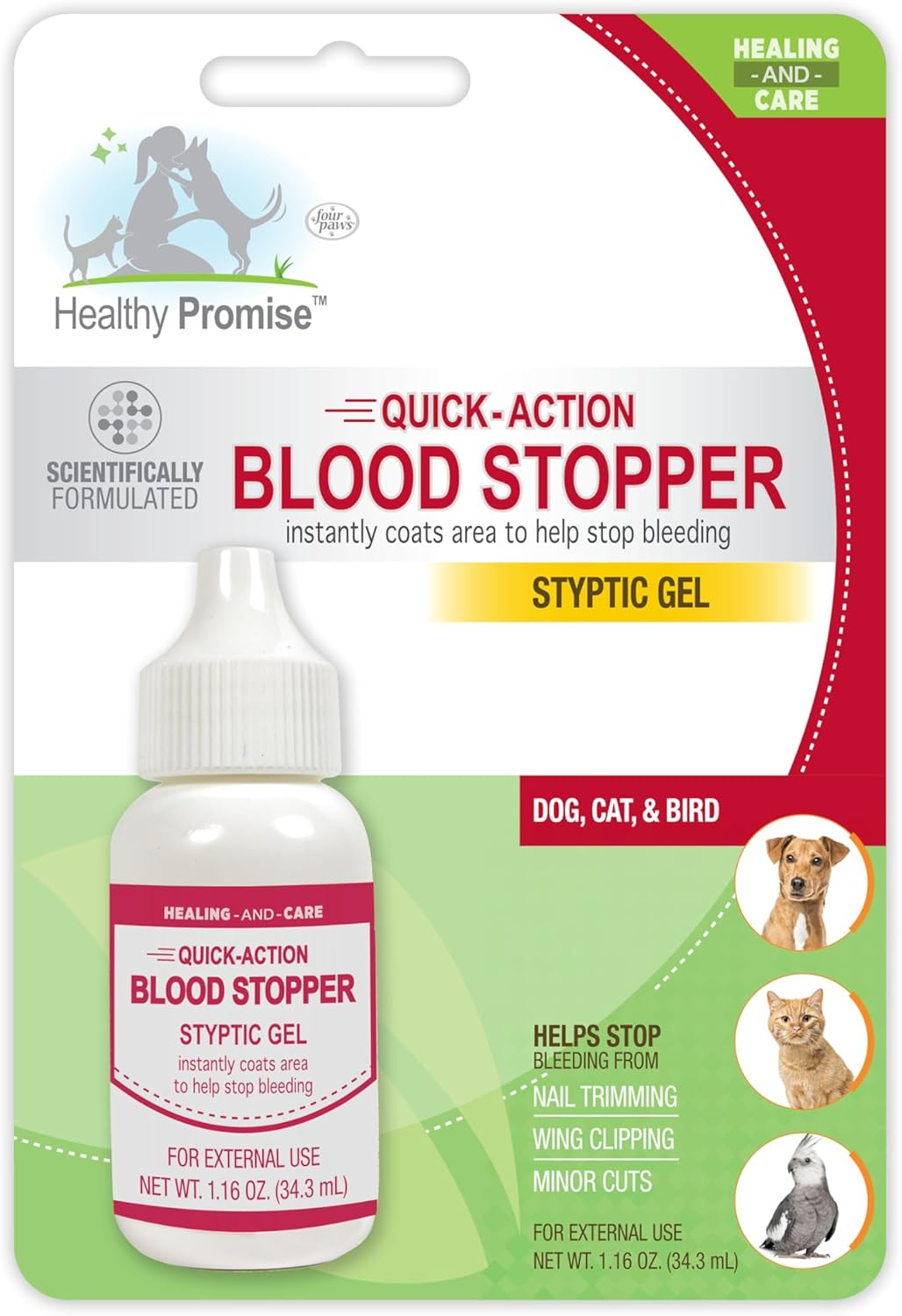 Four Paws Healthy Promise Quick Action Blood Stopper Styptic Gel for Dogs & Cats