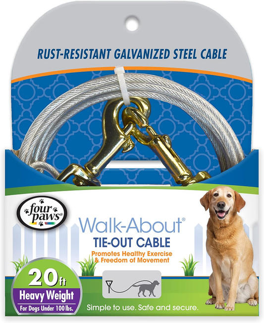 Four Paws Heavy Weight Tie Out Cable Silver