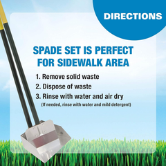 Four Paws Stainless Steel Long-Handled Dog Pooper Scooper Spade & Pan 2 Piece Set, Pet Waste Pickup Tool