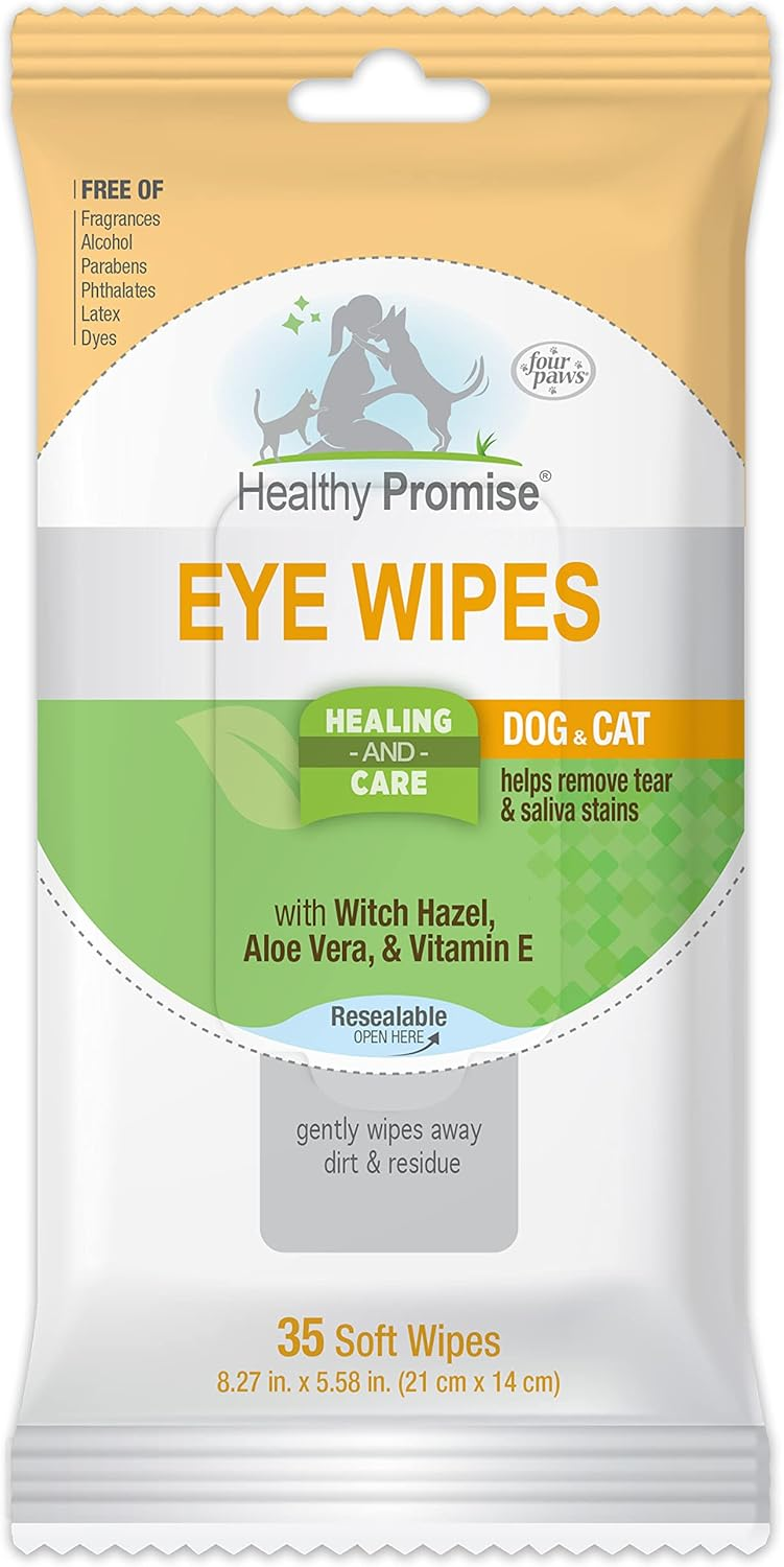 Four Paws Healthy Promise Grooming Pet Eye Cleaning Wipes for Dogs & Cats