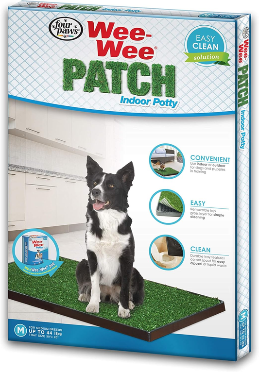 Four Paws Wee-Wee Premium Patch Indoor and Outdoor Pet Potty for Dogs l Dog Potty Training l Artificial Grass l Wee-Wee Patch