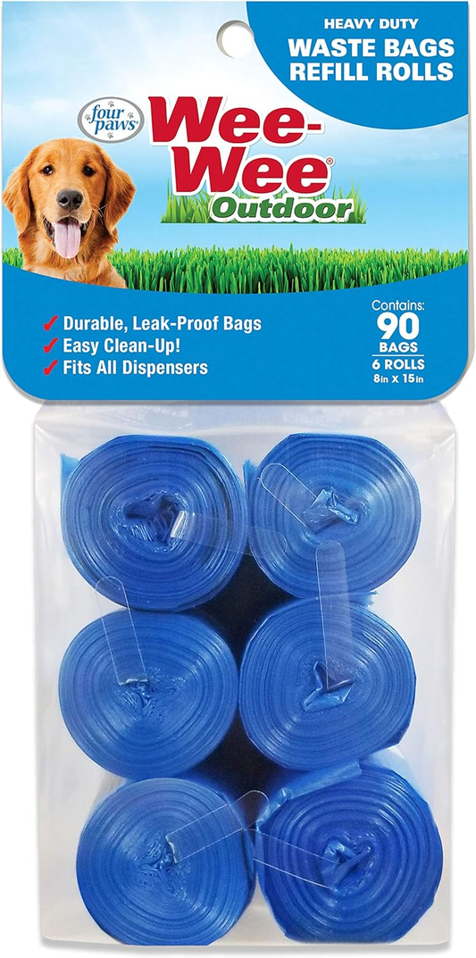 Four Paws Wee-Wee Outdoor Heavy Duty Dog Waste Bags Refill Rolls