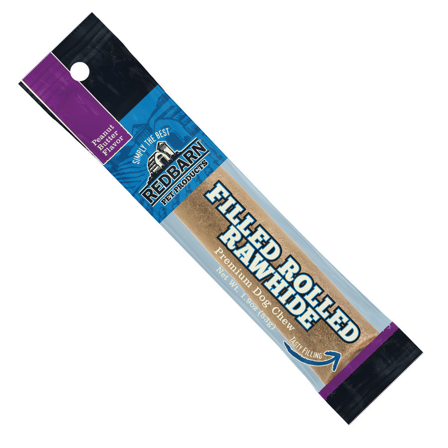 Redbarn Bone Rolled Filled Rawhide Peanut Butter (1.9 oz)
