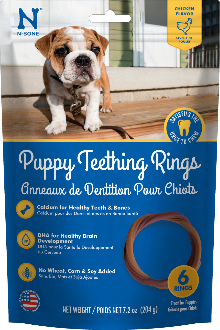 N-Bone 3-Rings Puppy Teething Ring, Chicken Flavor