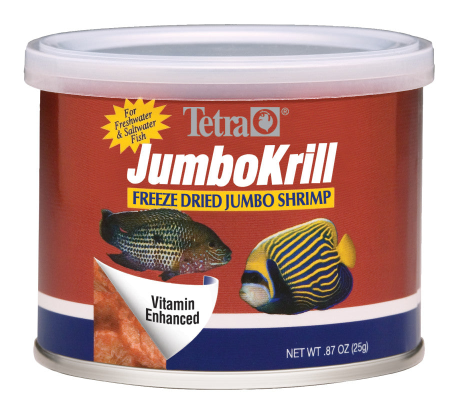 Tetra JumboKrill Freeze-Dried Jumbo Shrimp, Natural Shrimp Treat For aquarium Fish, red (16198) : Pet Food : Pet Supplies