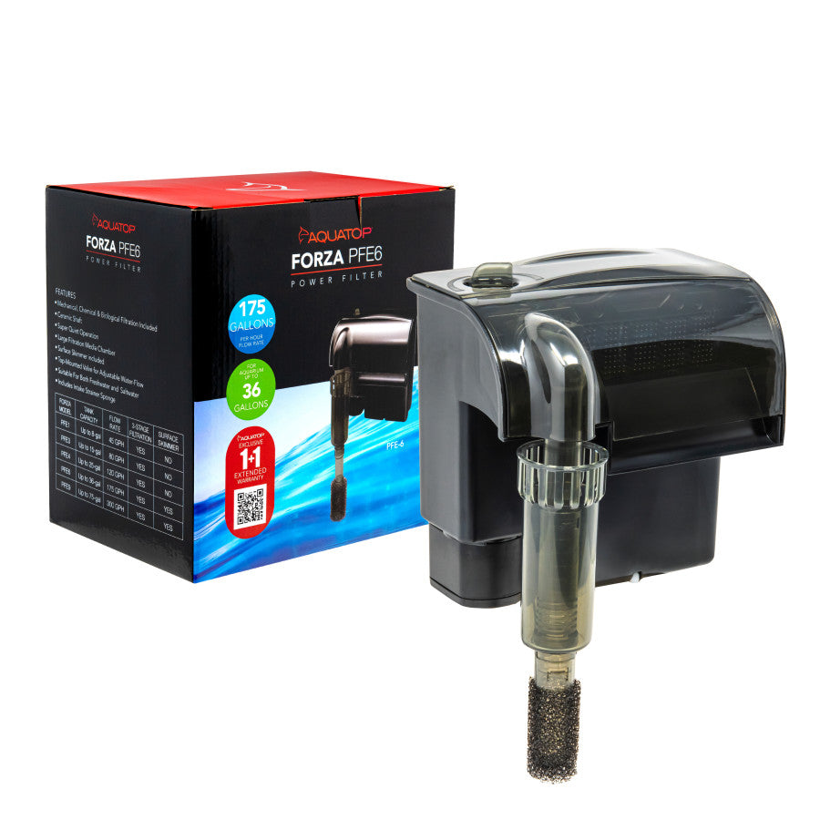 Aquatop Forza Power Filter for Aquariums – for 5-15 Gal Freshwater & Saltwater – Advanced Filtration Design for Crystal Clear Water