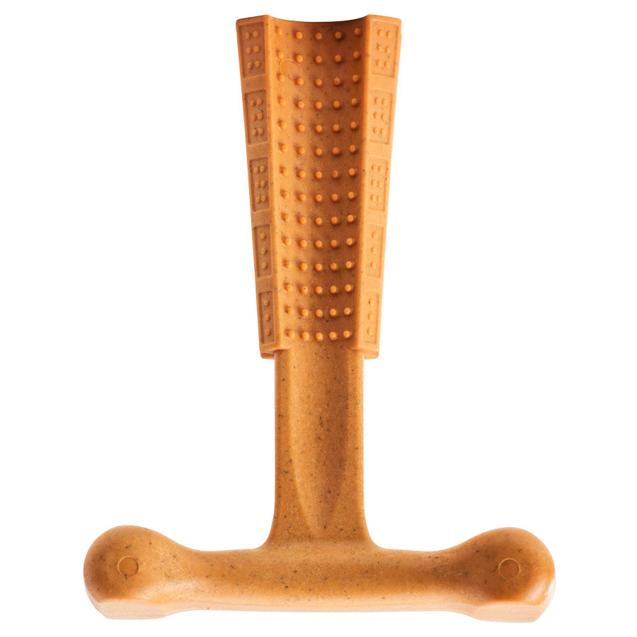 SPOT Bam-Bones Plus T Bone - Bamboo Fiber & Nylon, Durable Long Lasting Dog Chew for Aggressive Chewers – Toy for Dogs & Puppies Under 60lbs, Non-Splintering, Allergen Free Peanut Butter Flavor