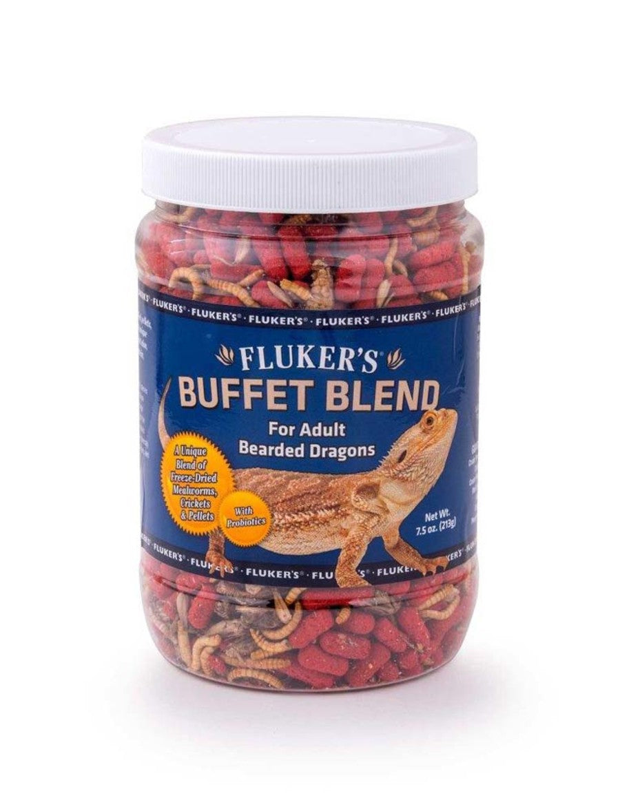 Fluker's Buffet Blend Adult Bearded Dragon Diet, Mealworms, Crickets and Pellets